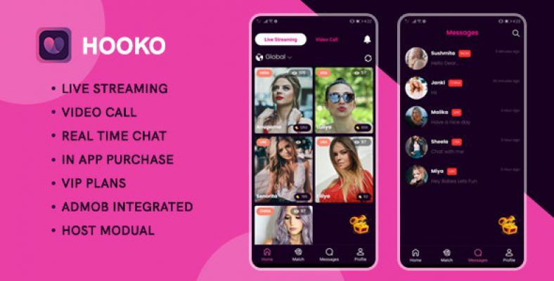 Hooko – Live streaming, One to One video call, Chat, Feed