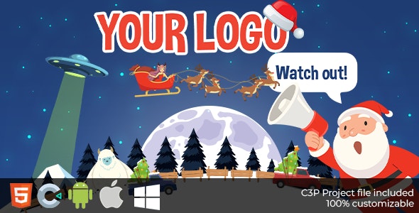 Flying Santa’s Helpers – HTML5 Game Template (C3p)