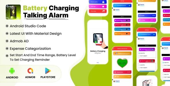 Battery Charging Talking Alarm – Full Charge Alarm – Battery 100% Alert- Battery Voice Alert