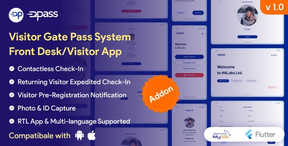 QuickPass – Visitor Gate Pass System Frontdesk App/Visitor App 1.6