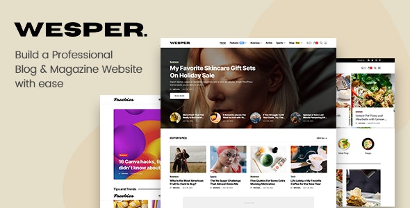 Wesper – WordPress Theme for Blogs & Magazines 1.1.5