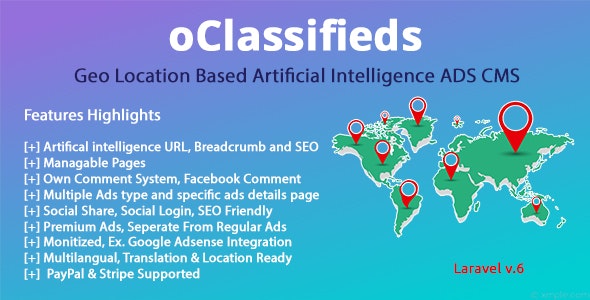 oClassifieds – PHP and Laravel Geo Classified ads cms