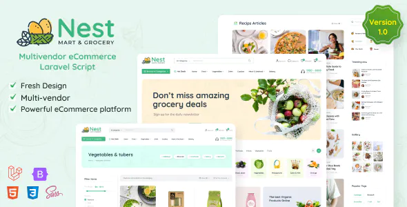 Nest – Multivendor Organic  Grocery Laravel eCommerce