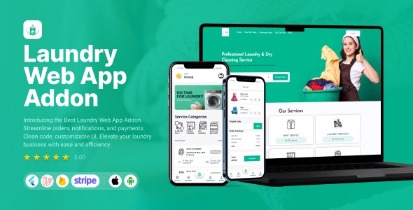 Laundry – Web App Addon | Laundry booking system | Quick wash | On-Demand Laundry.