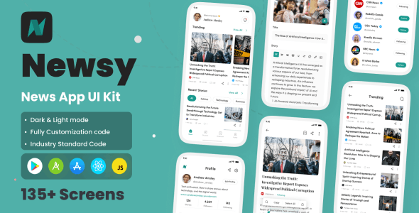 Newsy – News App React Native CLI Ui Kit