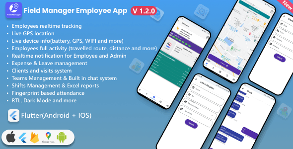 Employee App for Field Manager SaaS  non SaaS | Employee GPS tracking application | Flutter