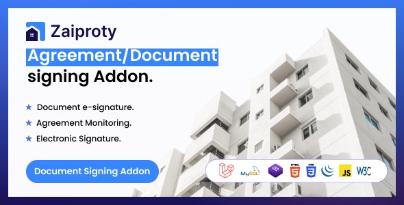 Zaiproty – Agreement/Document signing Addon.