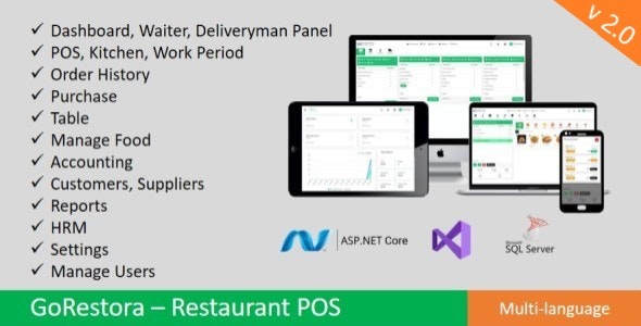 GoRestora – Restaurant POS ASP.Net Core MVC