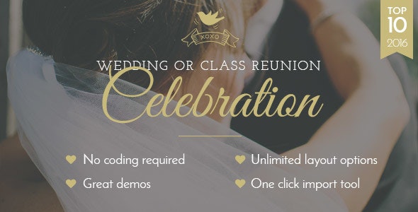 Celebration – Wedding  Class Reunion WordPress Theme