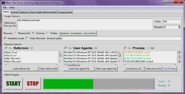 Mass Site Visitor – the most feature-rich traffic bot 2.4