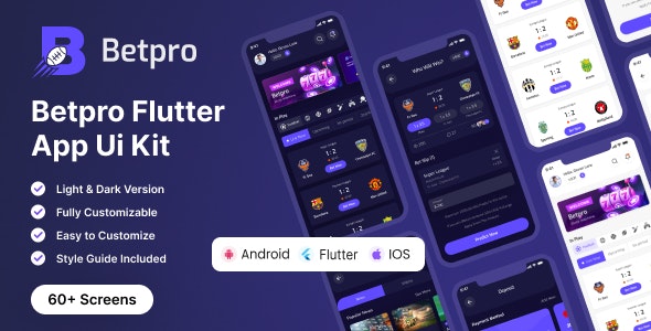 Betpro – Sports Betting Flutter App UI Kit