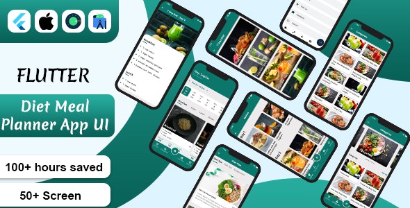 Flutter Diet Meal planner Android App Template + ios App Template | Diet Plan for Weight Loss | Nutr