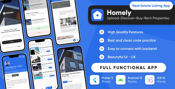 Homely : Real Estate App : Property Directory Listing Buy-Sell-Rent : Flutter/Laravel