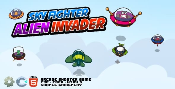 Sky Fighter Alien Invader – Construct Game