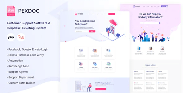 Pexdoc – Knowledgebase Customer Support  Helpdesk Ticketing CMS 1.0.6