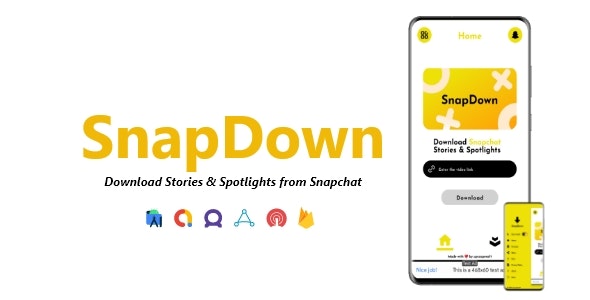 SnapDown – Snapchat Stories  Spotlights Downloader | ADMOB, FAN, APPLOVIN, FIREBASE, ONESIGNAL