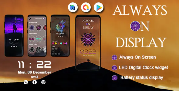 Always on Display – AOA – Always On AMOLED – Always on display clock widget – Super AMOLED on Screen