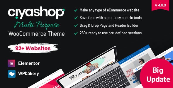 CiyaShop – Responsive Multi-Purpose WooCommerce WordPress Theme 4.9.1