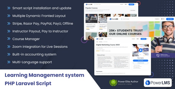 PowerLMS – PHP Laravel Learning Management System Script