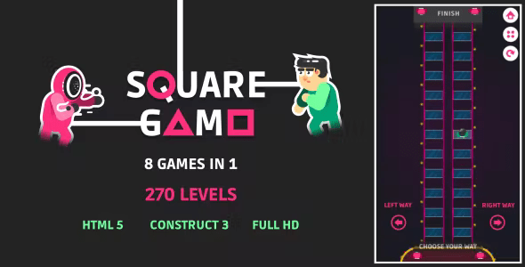 Square Game – HTML5 Game (Construct3)