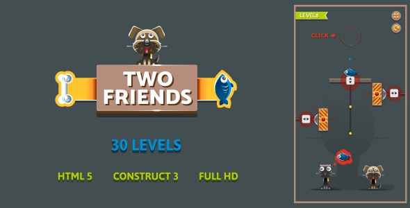 Two Friends – HTML5 Game (Construct3)