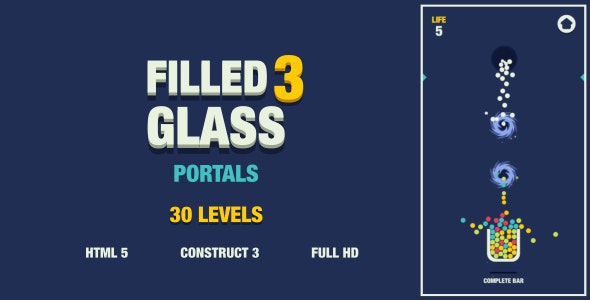 Filled Glass 3 Portals – HTML5 Game (Construct3)