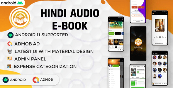 Android Audio Book And E-Book- Audible | Audiobook With Chapter | Android App | Admob | v3.3