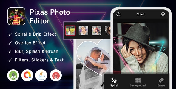 Pixas Photo Editor – Drip Art & Neon Effect – Photo Editor App – OneSignal Push Notification