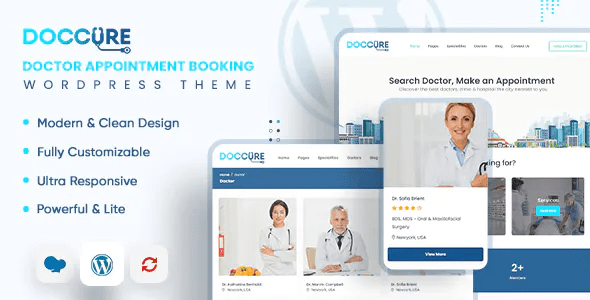 Doccure – Medical, Healthcare, Clinic, and Doctor Appointment Booking WordPress Theme