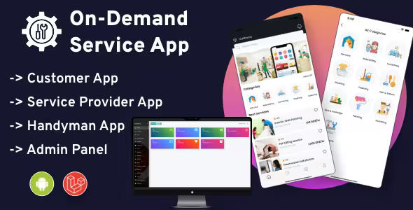 Handy Service – On-Demand Home Services, Business Listing, Handyman Booking Android App with Admin