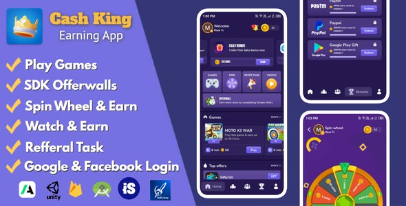 Cash King: Android Earning App with Admin Panel 7.0