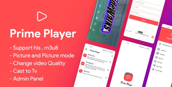 Prime Player – External Player for Prime Tv with Admin Panel