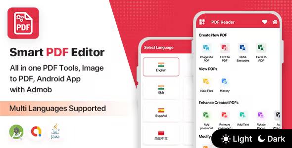 Smart PDF Editor – All in one PDF Tools, Image to PDF, Android App with Admob