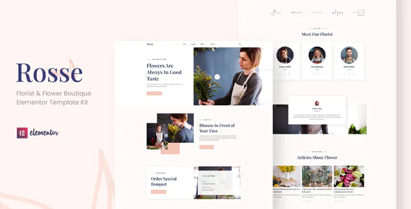 Rosse – Florist  Flower Boutique Elementor Template Kit