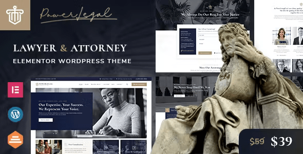 Powerlegal – Law, Lawyer  Attorney WordPress Theme