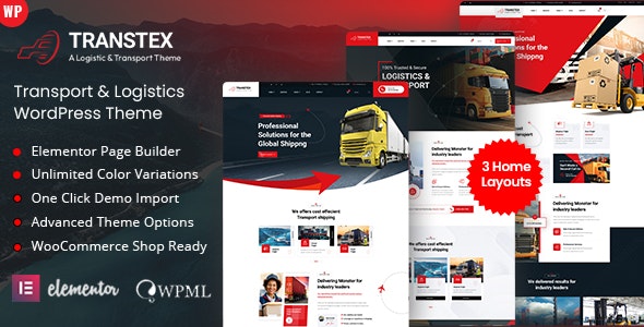 Transtex – Transport  Logistics WordPress Theme