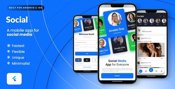 Social Flutter App Template | Flutter 3