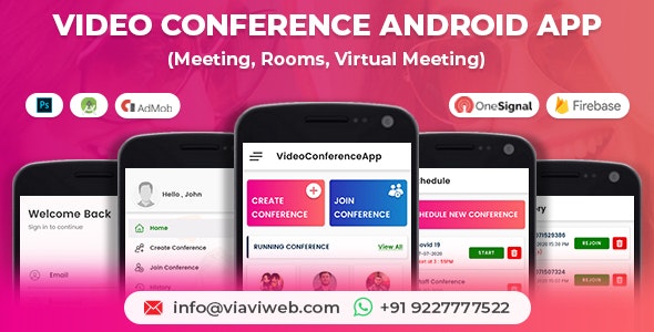 Video Conference Android App (Meeting, Rooms, Virtual Meeting)