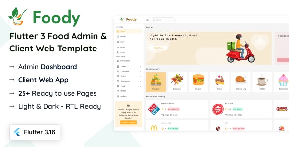 Foody – Flutter Food Admin  Client Template