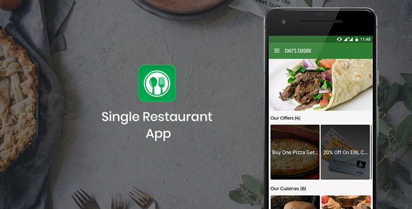 Restaurant App for single restaurant based on WordPress Backend with Push Notification and Analytics