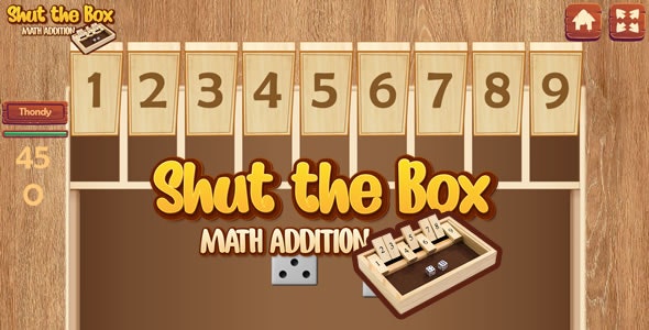 Shut The Box – Math Addition – Educational Game Construct 3