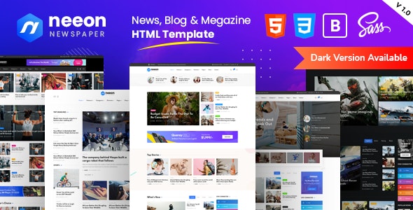 Neeon – News Magazine HTML Template