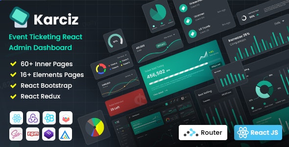 Karciz – React Redux Ticketing Admin Dashboard