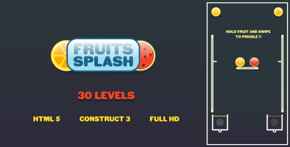 Fruits Splash – HTML5 Game (Construct3)