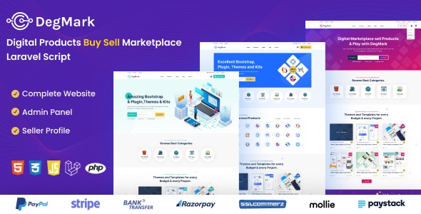 DegMark – Digital Products Buy Sell Marketplace Laravel Script 2.1