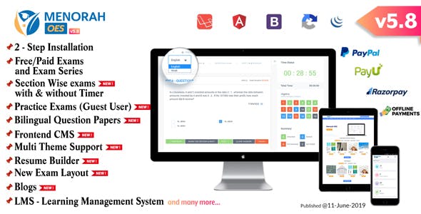 MenorahOES – Online Learning and Examination System 11.0