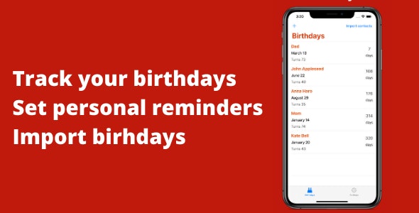 Birthday Reminder  Tracker