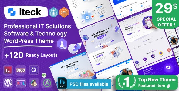 Iteck – Software & Technology Elementor WordPress Theme 1.1.4