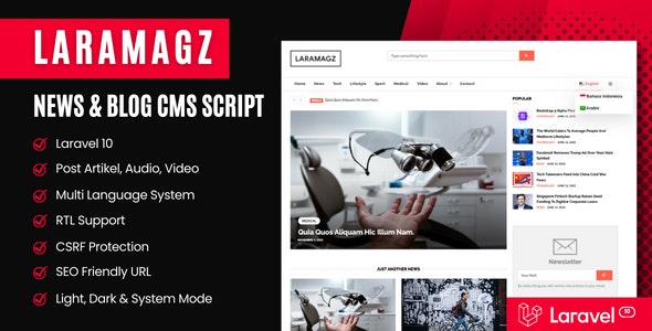 Laramagz – Laravel News  Blog CMS Script