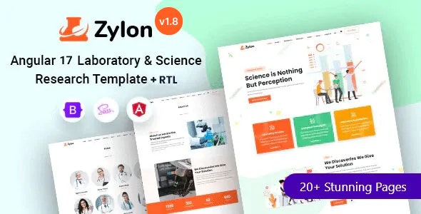 Zylon – Laboratory  Science Research Angular 17+ Template